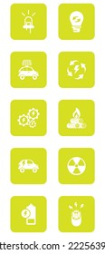 vector image of 10 energy icons on white background