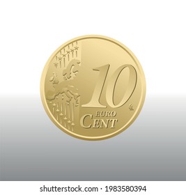 Vector image 10 euro cent coin 