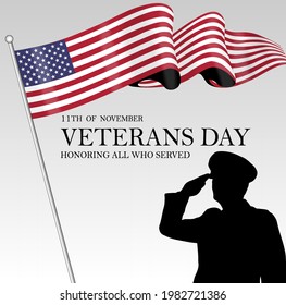 Imagen vectorial del 11º día de los veteranos, día de noviembre