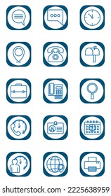 vector image 15 contact icons with white background