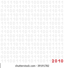 Vector image with 2010 symbol on digit's background