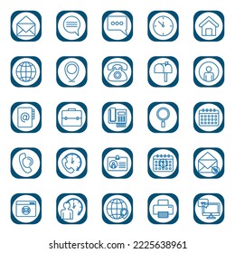 imagen vectorial 25 iconos de contacto con fondo blanco