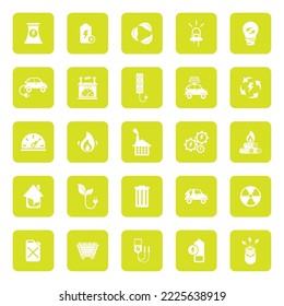 imagen vectorial de 25 iconos de energía en fondo blanco