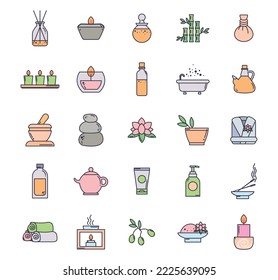 vector image 25 spa icons with white background