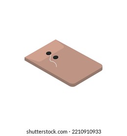 vector image. 3D embossed edge office icons with no background.