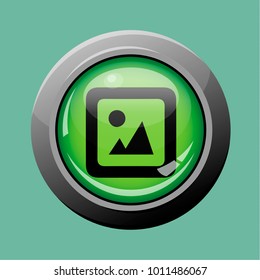Vector image with a 3D glass effect and a black icon inside