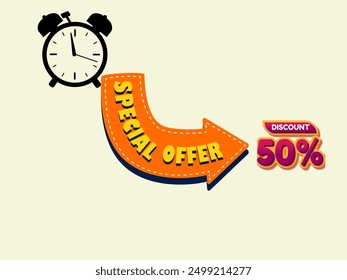 vector image of 50 percent special discount 