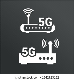 Vector image. 5G wifi technology icon. Black color image.
