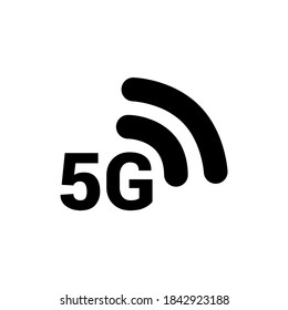 Vector image. 5G wifi technology icon. Black color image.