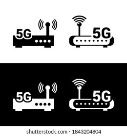 Vector image. 5G wifi technology icon. Black color image.