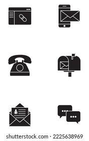 vector image 6 contact icons with white background