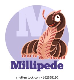 Vector image of the ABC Cartoon Millipede