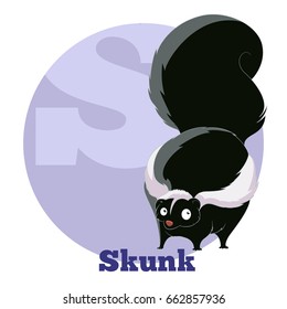 Vector image of the ABC Cartoon Skunk