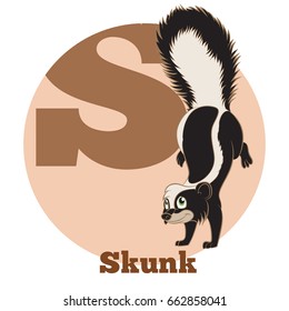 Vector image of the ABC Cartoon Skunk