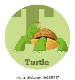 Vector image of the ABC Cartoon Turtle