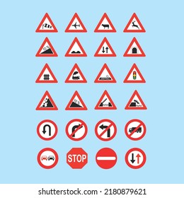 vector image about road signs and rules