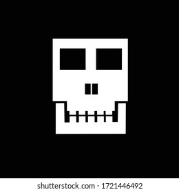 vector image about a skull with a square model