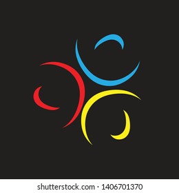 Vector image of abstract 3 circle logo. Energetic logo design