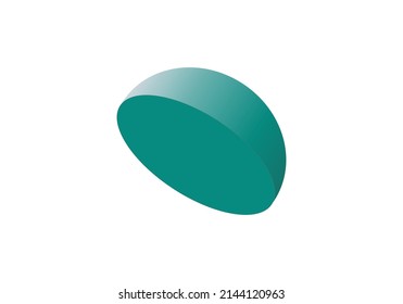 Vector image of abstract 3d semi circle.