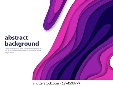 Vector image of abstract background, with the effect of cut paper, from different colored layers of paper
