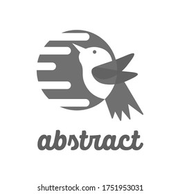 Vector image of a abstract bird with wings spread in flight. Logo template, icon, badge, trendy identity for modern business.