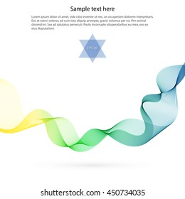 Vector Image Abstract colorful smoky waves background. Template brochure design