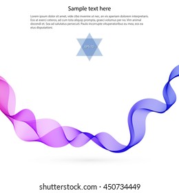 Vector Image Abstract colorful smoky waves background. Template brochure design
