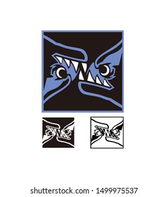 Vector image of abstract fish head