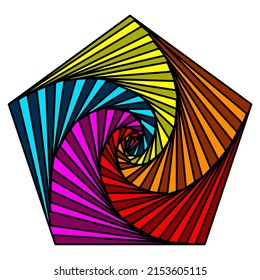 Vector image of an abstract five-pointed figure with swirls inside