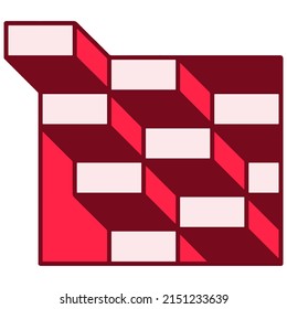 Vektorbild auf abstraktem, geometrischem Hintergrund aus roten Ziegeln