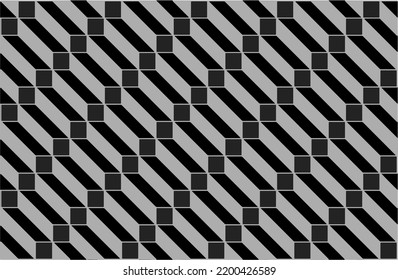 Vector image of an abstract gray background from cubes and rectangles