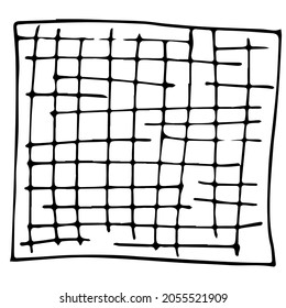 Vector image of an abstract grid. Chaos. Black outline. Hand-drawn, doodle. Poster design, postcards, holiday decoration, decor, stickers, tattoos.