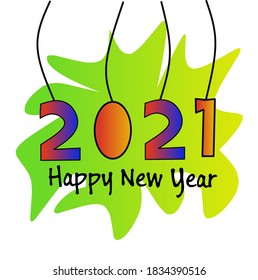 vector image of abstract happy new year 2021 wishes