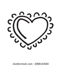 Vektorbild eines abstrakten Herzens im Doodle-Stil