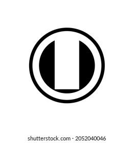 Vektorbild eines abstrakten Logos mit schwarzen Kreisvariationen auf weißem Hintergrund.