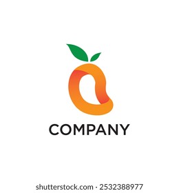 vector image of abstract mango shape like ribbon