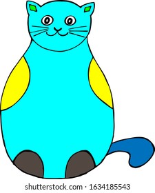 Vector image. Abstract multicolored cats.Design for covers, postcards, clothing prints, wrapping paper.	