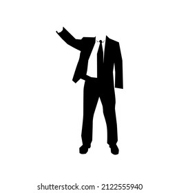 Vector image of abstract office boy suit, perfect for poster design.