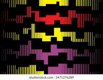 Imagen de Vector con píxeles abstractos. rayas de color. Fondo de Vector universal en estilo retro para cubiertas, redes sociales, publicidad, imprenta..