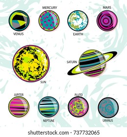 Vector image of the Abstract planets. solar system. Can be used in website design, etc.