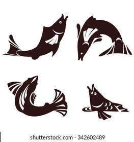 Vector image abstract salmon fish