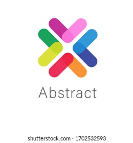 Vector image abstract sign, symbol. Design trend. The logo consists of a set of multi-colored elements arranged in a specific order. Logo for business, technology, education, media, digital, it, team.