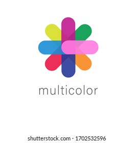 Vector image abstract sign, symbol. Design trend. The logo consists of a set of multi-colored elements arranged in a specific order. Logo for business, technology, education, media, digital, it, team.