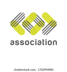 Vector image abstract sign, symbol. Design trend. The logo consists of a set of multi-colored elements arranged in a specific order. Logo for business, technology, education, media, digital, it, team.