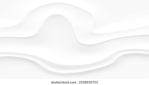 Vector image with abstract white background decorated with smooth gradient lines. Dynamic wavy lines add artistic accent creating elegant and modern design.