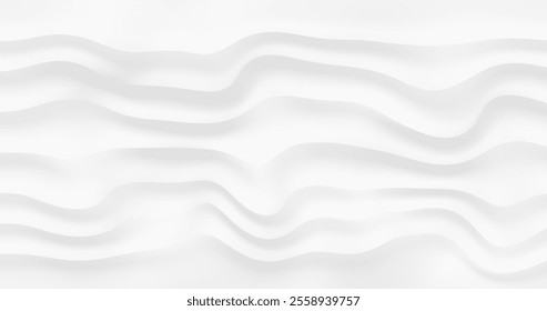 Vector image with abstract white background decorated with smooth gradient lines. Dynamic wavy lines add artistic accent creating elegant and modern design.