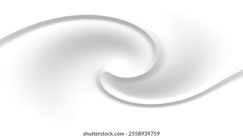 Vector image with abstract white background decorated with smooth gradient lines. Dynamic wavy lines add artistic accent creating elegant and modern design.