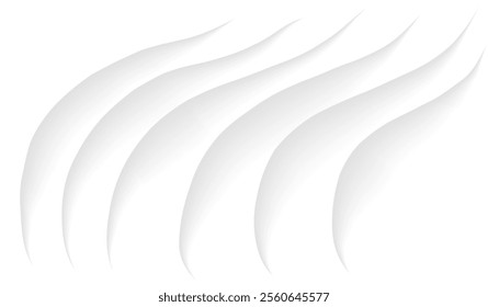 Vector image with abstract white background decorated with smooth gradient lines. Dynamic wavy lines add artistic accent creating elegant and modern design.