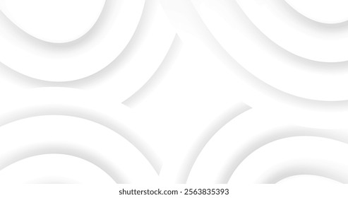 Vector image with abstract white background decorated with smooth gradient lines. Dynamic wavy lines add artistic accent creating elegant and modern design.