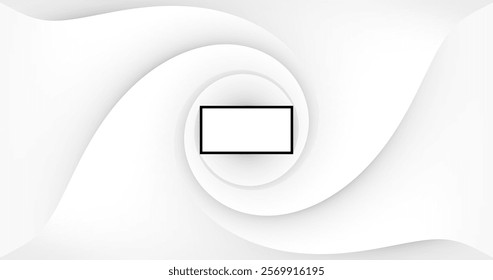 Vector image with abstract white background decorated with smooth gradient lines. Dynamic wavy lines add artistic accent creating elegant and modern design.